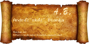 Andráskó Bianka névjegykártya