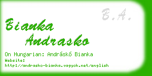 bianka andrasko business card